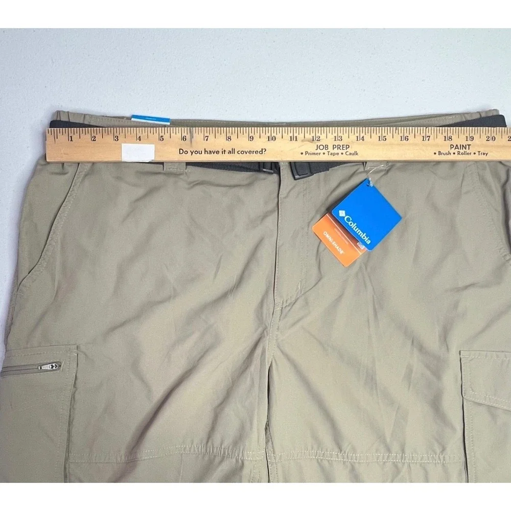 Columbia Kestrel Trail Cargo Shorts Mens 42 Tan Khaki Omni-Shade Belt Hiking NEW